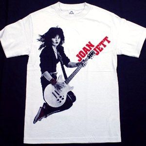 Joan Jett T-Shirt, Gray, Red, Rock & Roll, Guitar